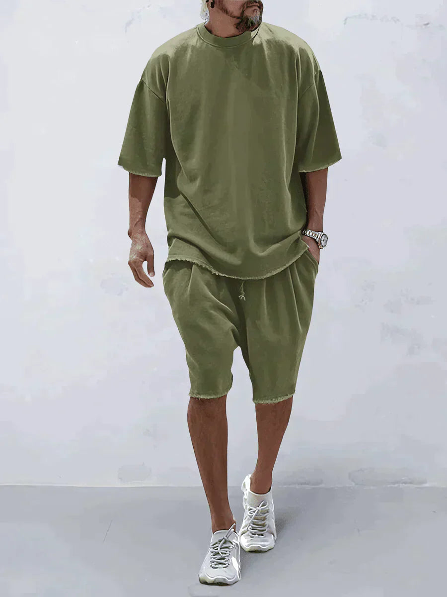 Heren Oversized T-shirt en Shorts Set Zomer Comfortabel