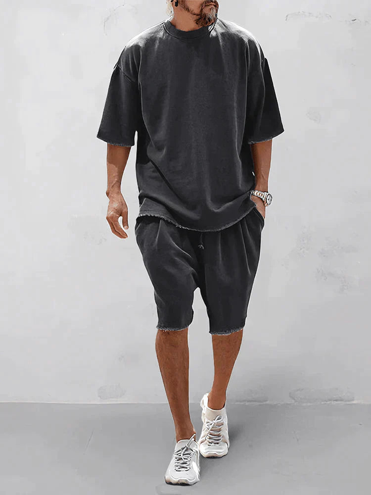 Heren Oversized T-shirt en Shorts Set Zomer Comfortabel