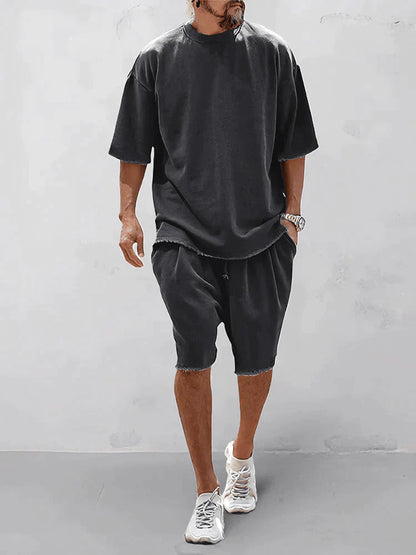 Heren Oversized T-shirt en Shorts Set Zomer Comfortabel