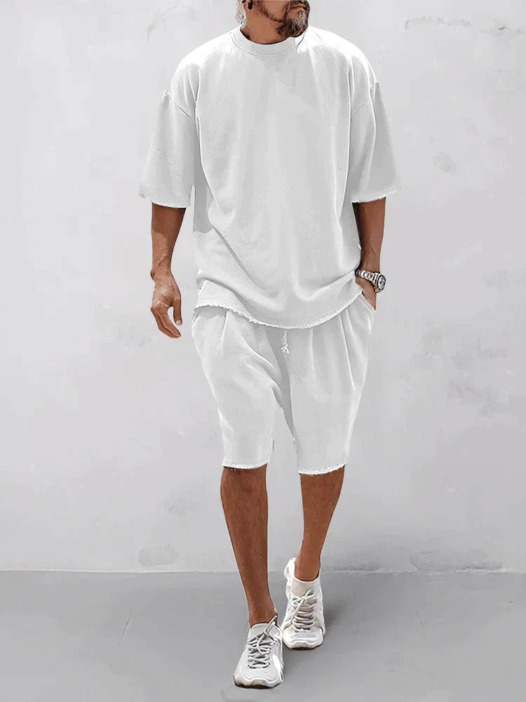 Heren Oversized T-shirt en Shorts Set Zomer Comfortabel