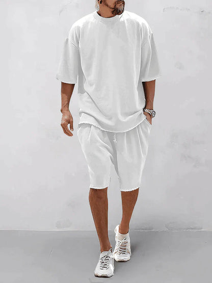 Heren Oversized T-shirt en Shorts Set Zomer Comfortabel