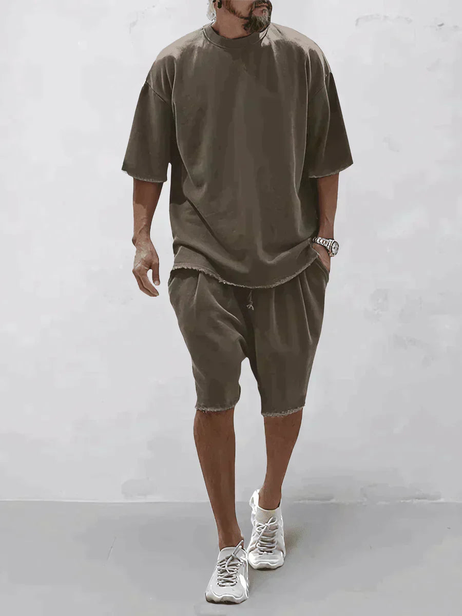 Heren Oversized T-shirt en Shorts Set Zomer Comfortabel