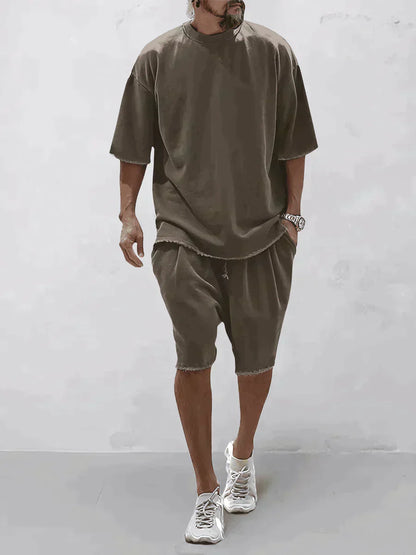 Heren Oversized T-shirt en Shorts Set Zomer Comfortabel