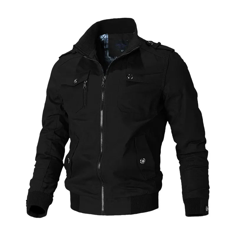Windjack Slim Fit Militair Stijl Heren - Mode Vibes