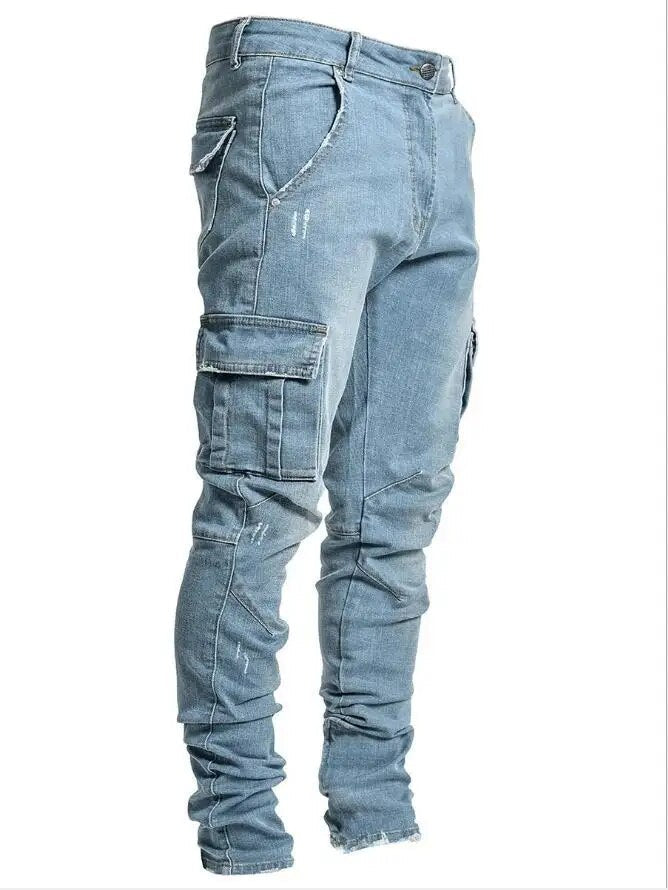 Cargo Jeans voor Mannen met Veel Zakken en Comfortabele Pasvorm