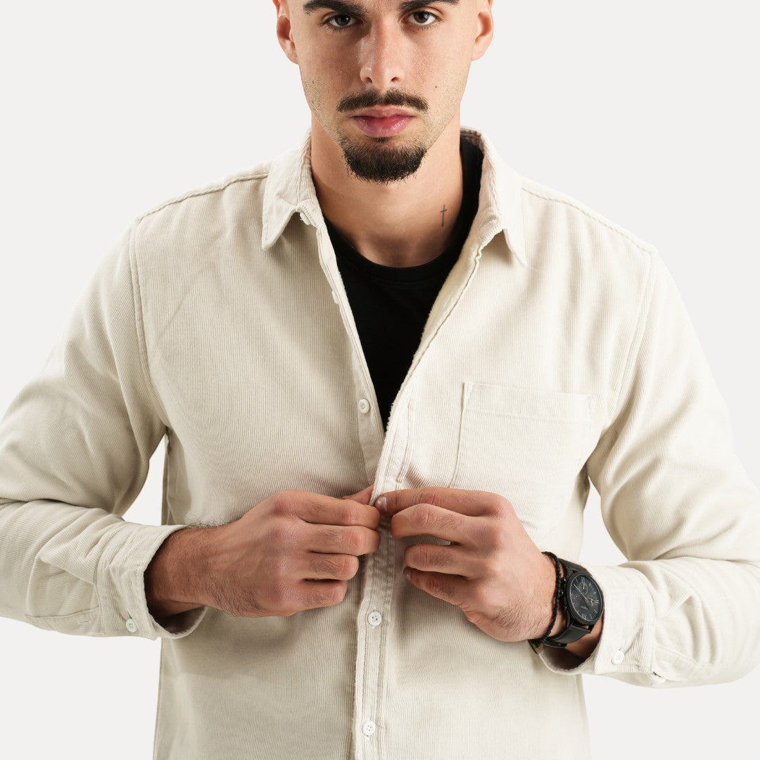 Emiliano | Camicia a manica lunga in velluto a coste
