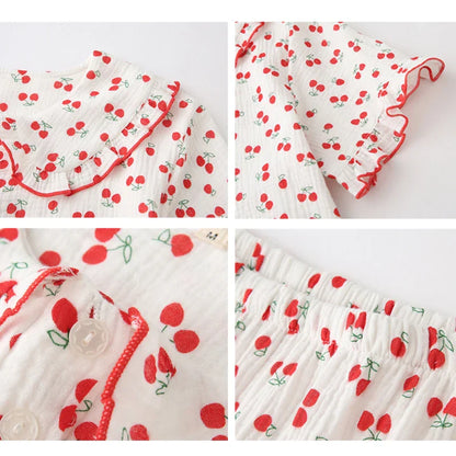 Kersenprint Katoenen Pyjamaset