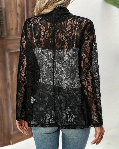 Kanten Blazer voor Vrouw met Reverskraag
