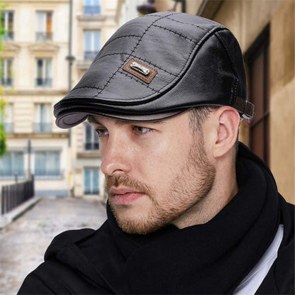 Leren Baret voor Mannen Retro Stijl Klassiek Design - Mode Vibes
