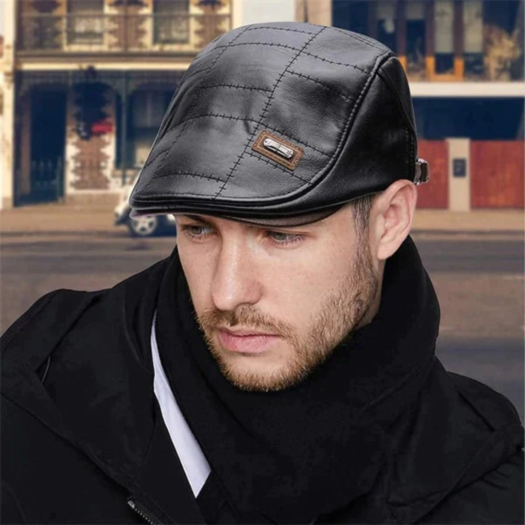 Leren Baret voor Mannen Retro Stijl Klassiek Design