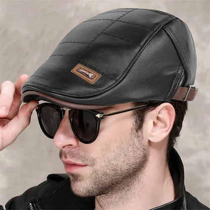 Leren Baret voor Mannen Retro Stijl Klassiek Design