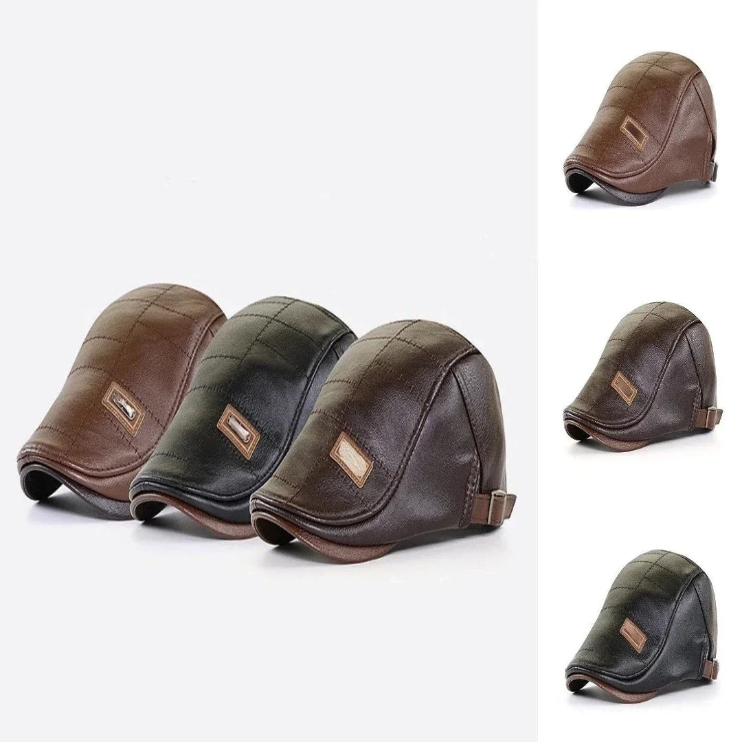 Leren Baret voor Mannen Retro Stijl Klassiek Design