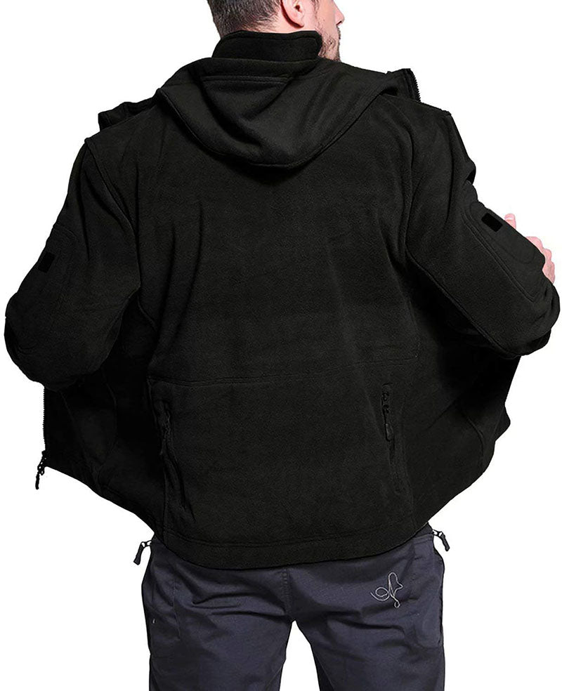 Winddichte Outdoor Fleecejas voor Heren met Anti-Diefstalzakken