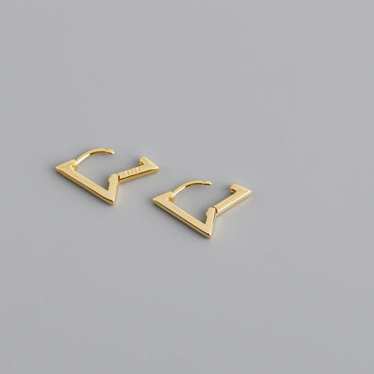 Dames Driehoek Oorbellen Retro Stijl Zilver