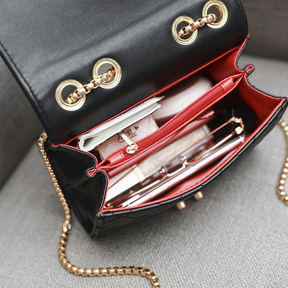 Dames Schoudertas Gewatteerd Ruitpatroon Goudkleurige Ketting