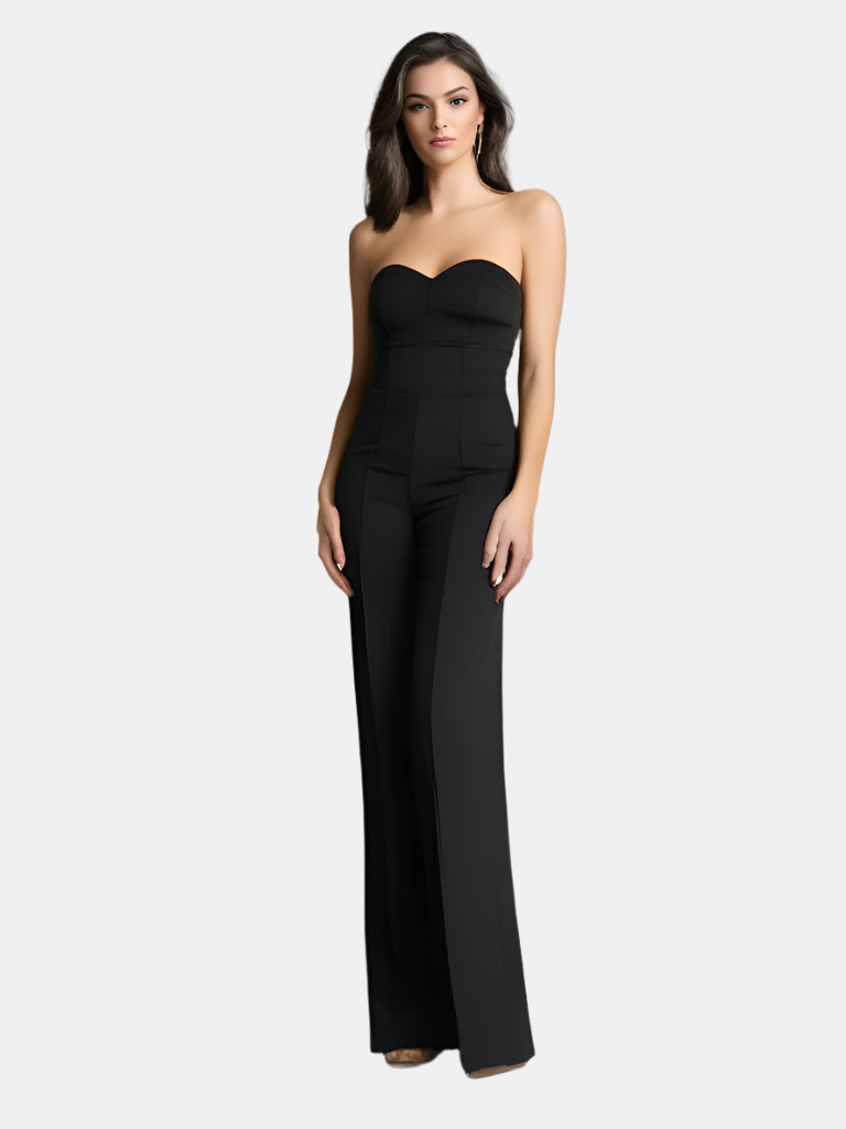 Jumpsuit Zonder Schouderbanden Hoge Taille Elegante Snit - Mode Vibes