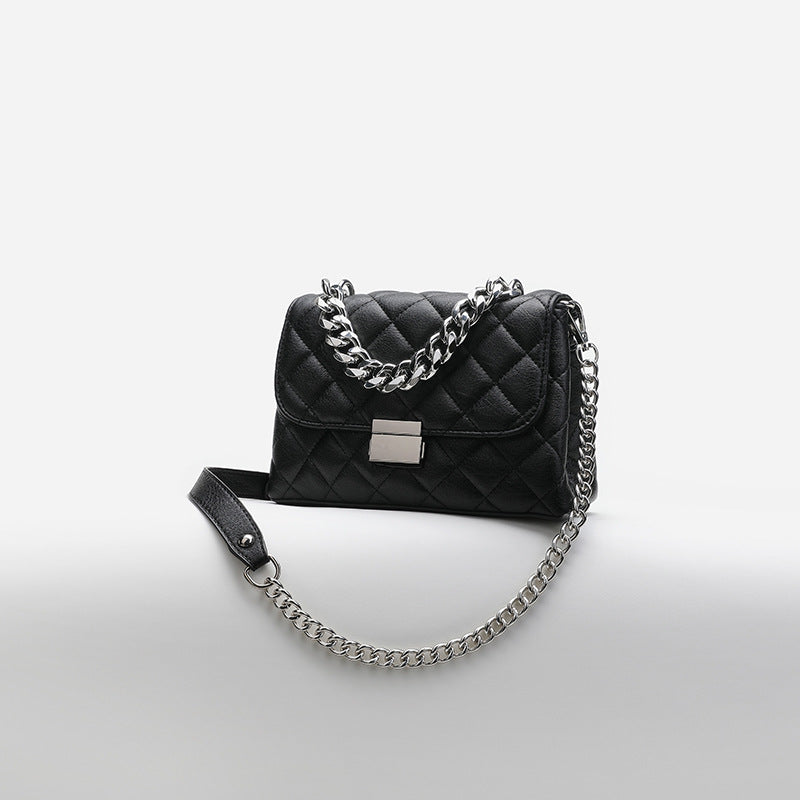 Dames Schoudertas Quilted Patroon Zilveren Ketting