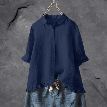 Lily Elegant Katoenen Shirt voor Tijdloze Verfijning