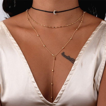 Gouden Choker Ketting met Hangend Accent voor Dames - Mode Vibes