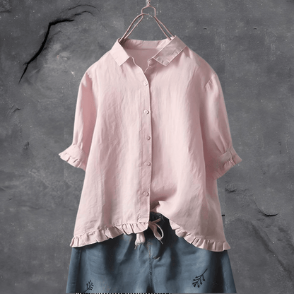 Lily Elegant Katoenen Shirt voor Tijdloze Verfijning