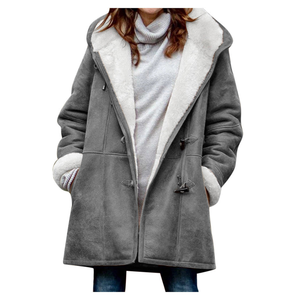 Dames Jas met Sherpa Voering en Toggle Sluiting Warm Luxe Birouze