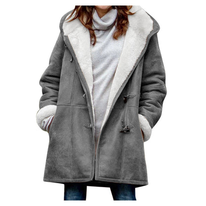Dames Jas met Sherpa Voering en Toggle Sluiting Warm Luxe Birouze