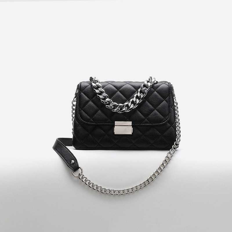 Dames Schoudertas Quilted Patroon Zilveren Ketting