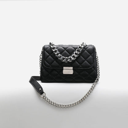 Dames Schoudertas Quilted Patroon Zilveren Ketting