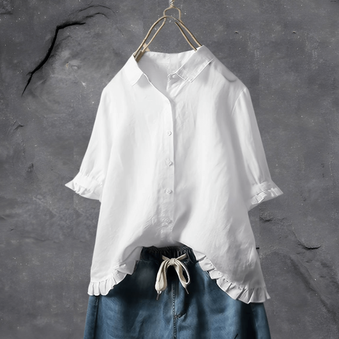 Lily Elegant Katoenen Shirt voor Tijdloze Verfijning