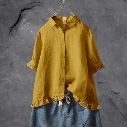 Lily Elegant Katoenen Shirt voor Tijdloze Verfijning