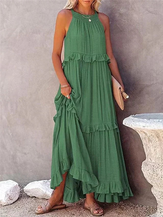 Strandjurk met Ruches Zomerjurk voor Vrouw - Mode Vibes