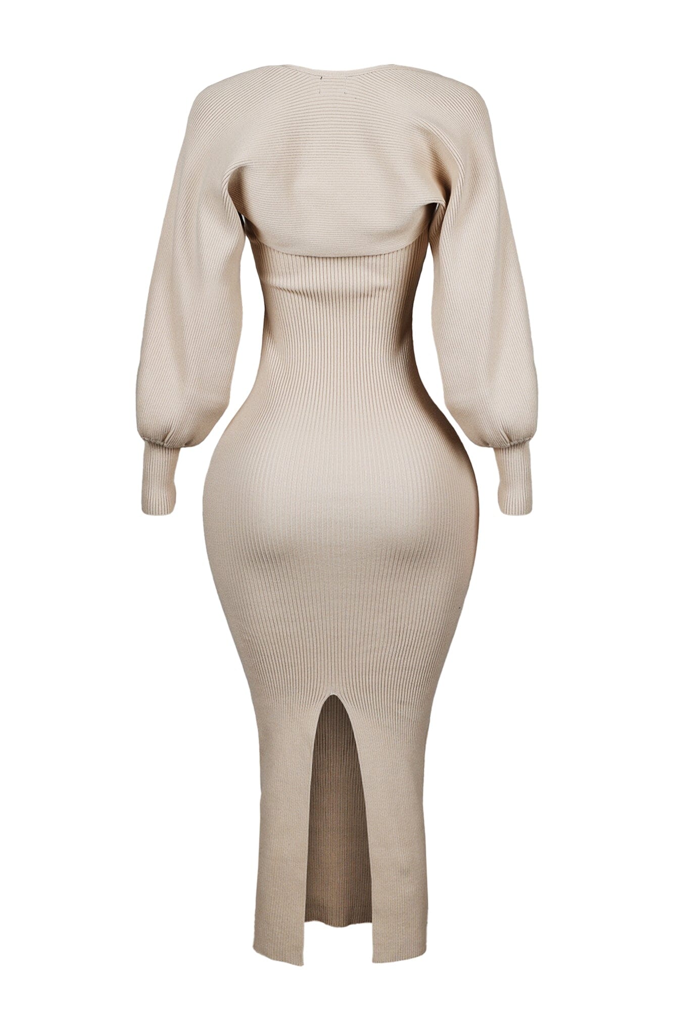 Elegante Midi Jurk Lange Mouwen voor Vrouw