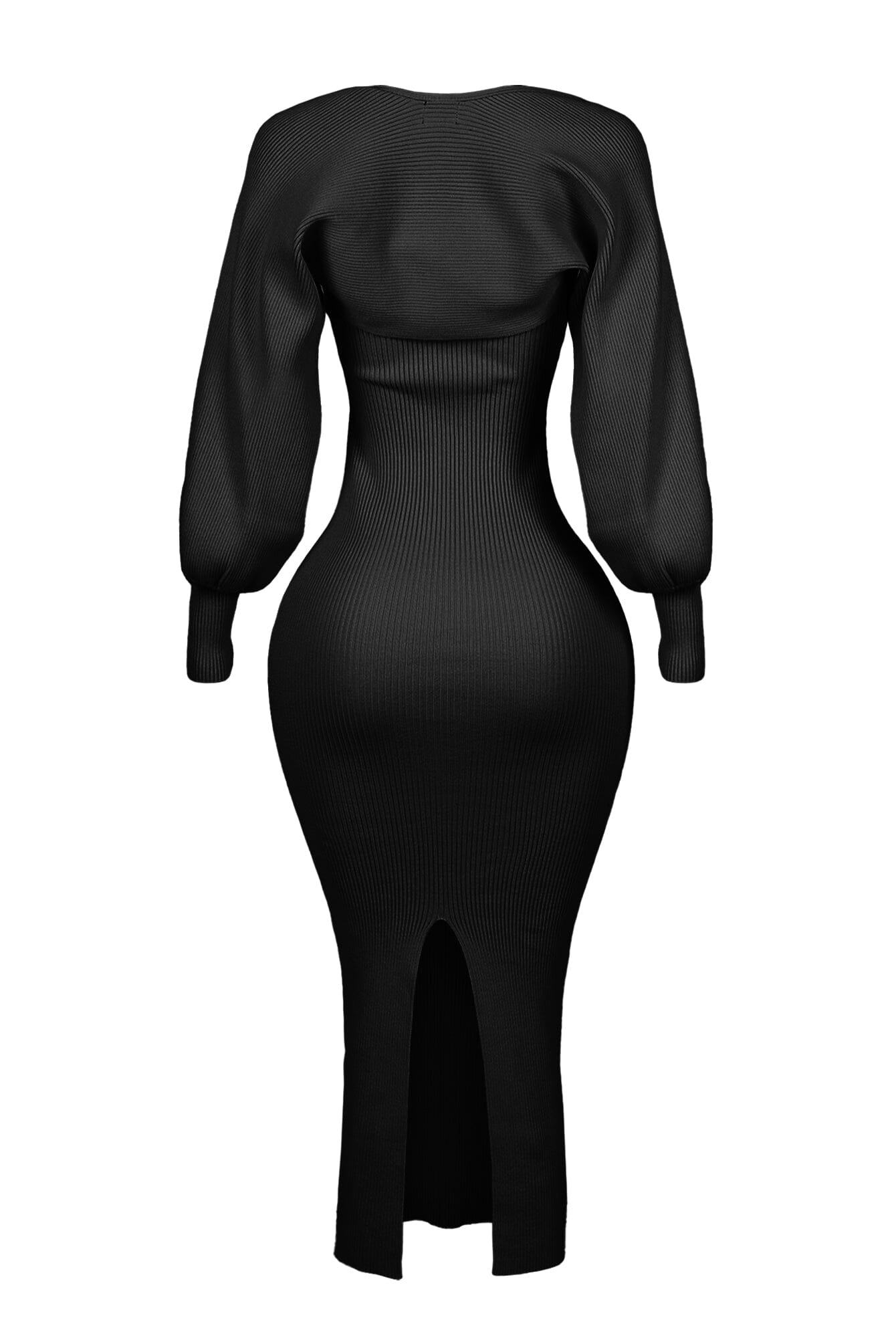 Elegante Midi Jurk Lange Mouwen voor Vrouw