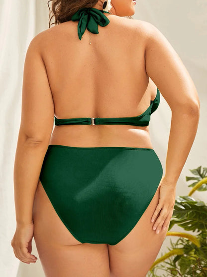 Plus Size Bikini Met Kristallen Comfortabele Badmode