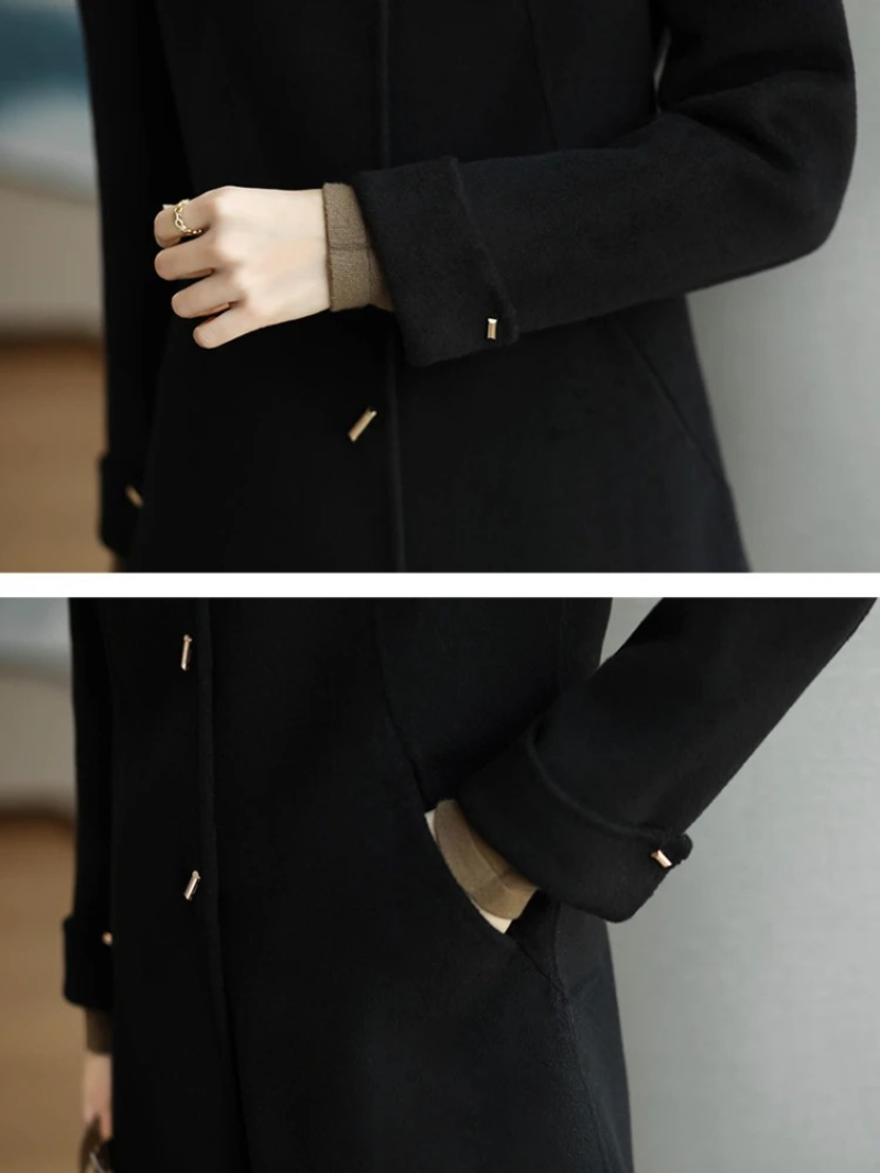 Dames Klassieke Petite Trenchcoat met Puntkraag – Ideaal voor Herfst en Winter