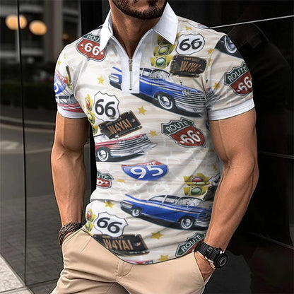 Plus Size Polo Shirt Gestreept Stijlvol voor Mannen
