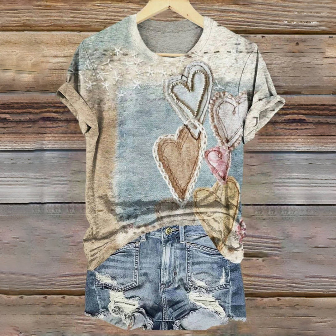 Dames T-shirt Katoen V-hals Slim Fit - Mode Vibes
