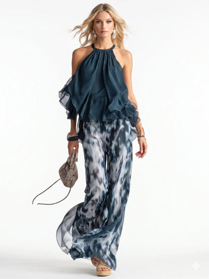 Dames Tweedelige Set Chiffon Elegant - Mode Vibes
