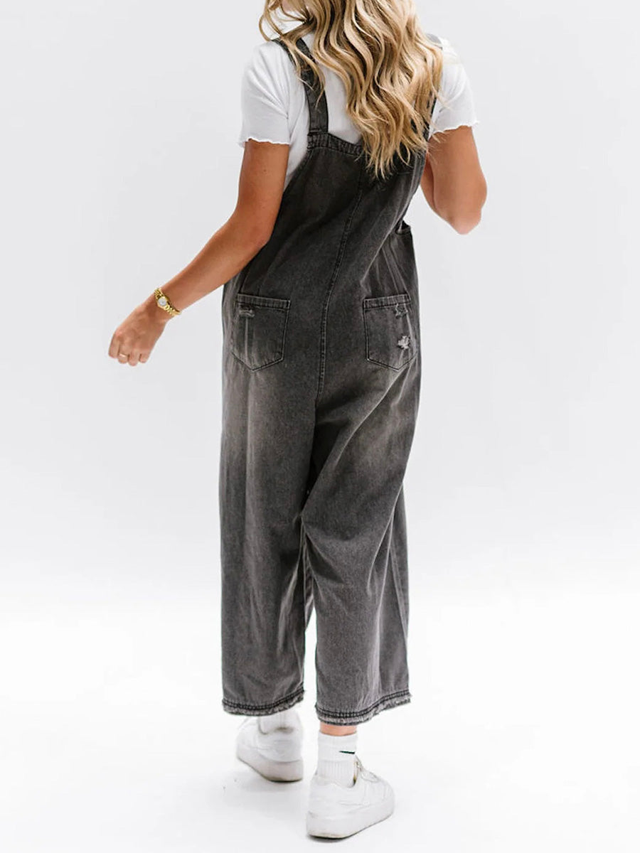 Dames Denim Tuinbroek Losse Zomerbroek