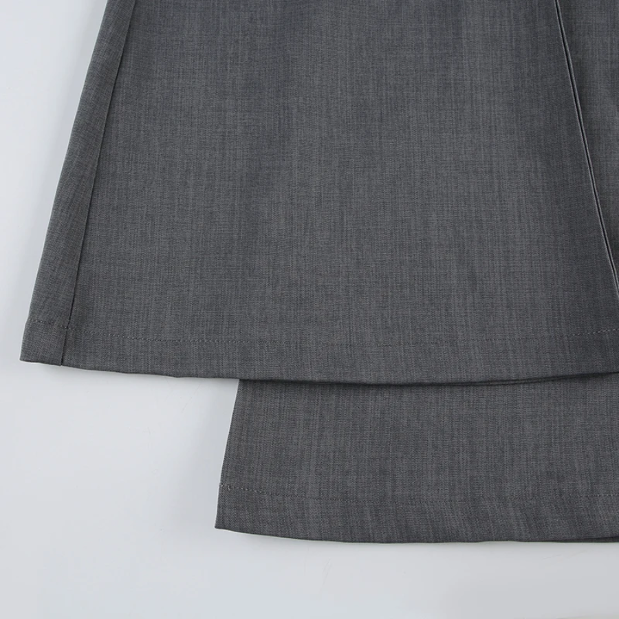 Elegante Broek met Hoge Taille en Uitlopende Pijpen