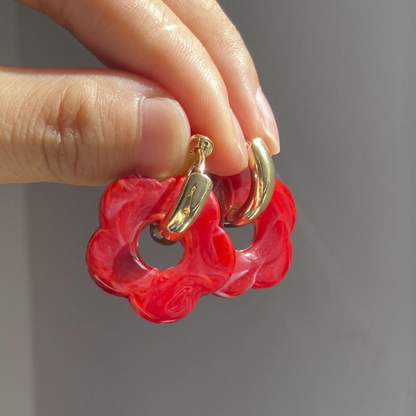 Gouden Oorbellen met Bloemen Valeria Verguld