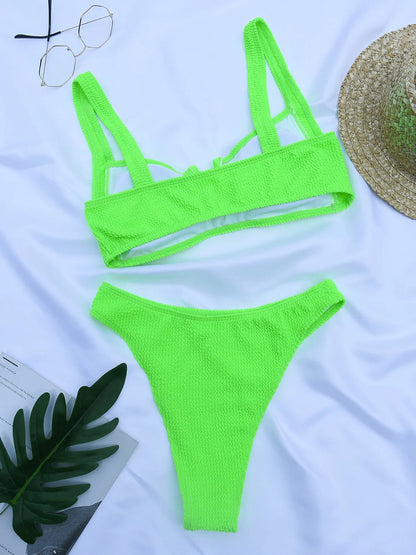 Haven Bikini Geribbeld Stijlvol Zwart
