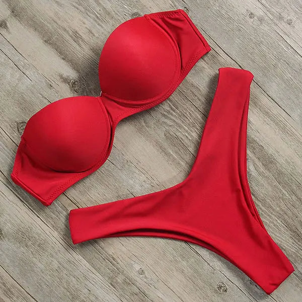 Strapless Bikini Jungle Look Sexy Dame