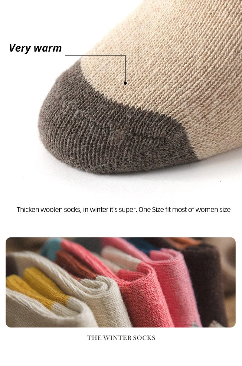 Wintersokken Retro Stijl Warme Wollige Socken