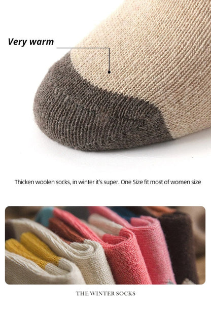 Wintersokken Retro Stijl Warme Wollige Socken