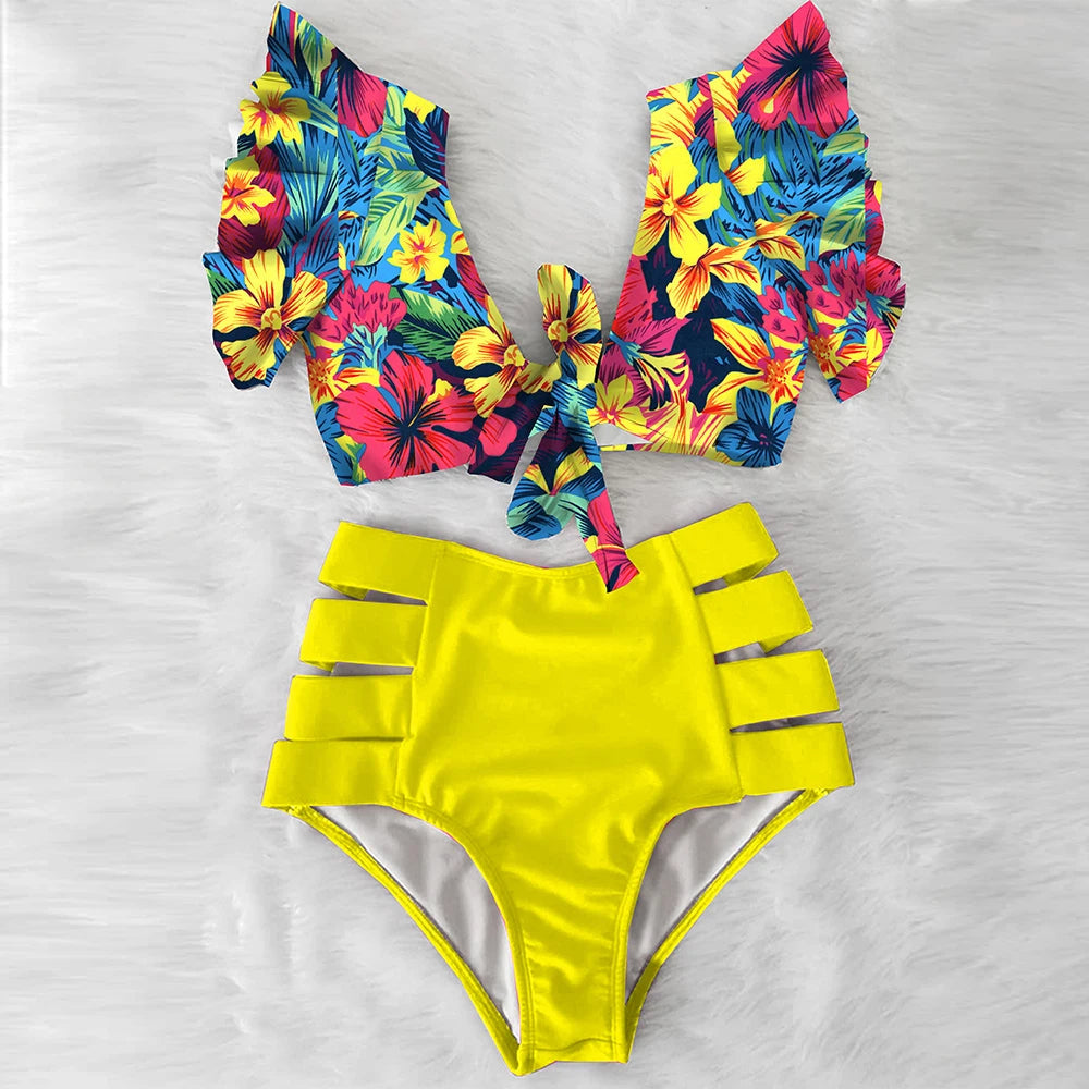 Tropische Bikini Eline Mode Kleurrijk Zomerbadpak