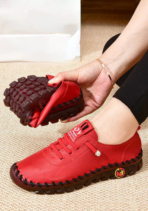 Dames Loafer Comfortabel Plat Leer
