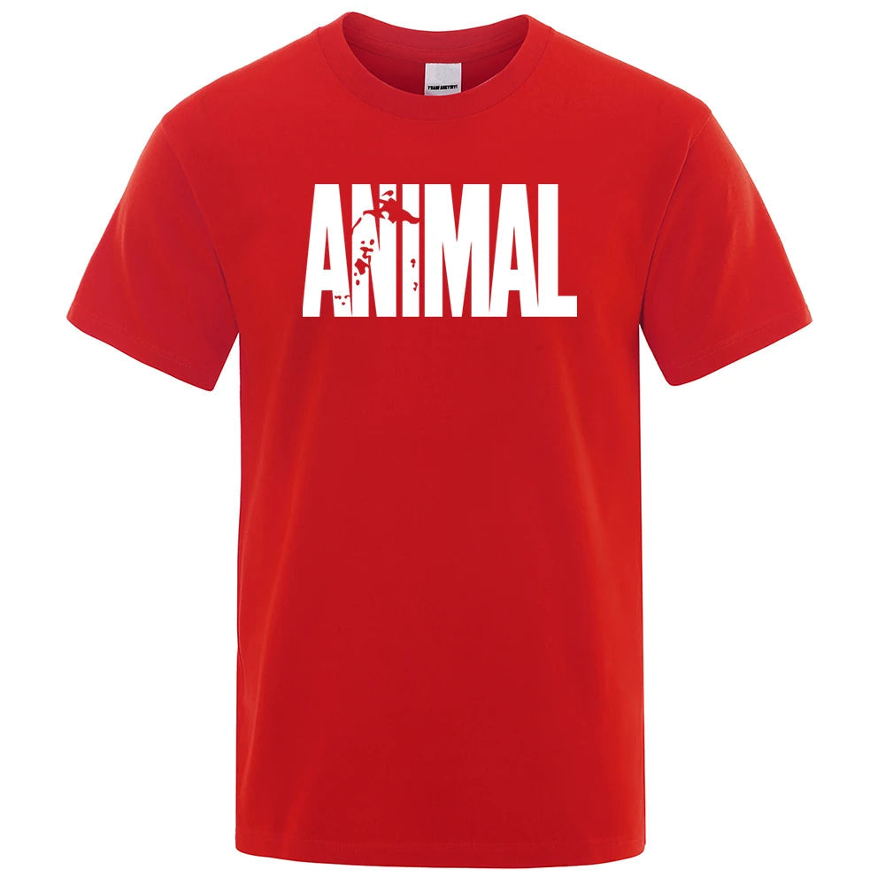 T-Shirt Mannen Dierenprint Casual Kleding