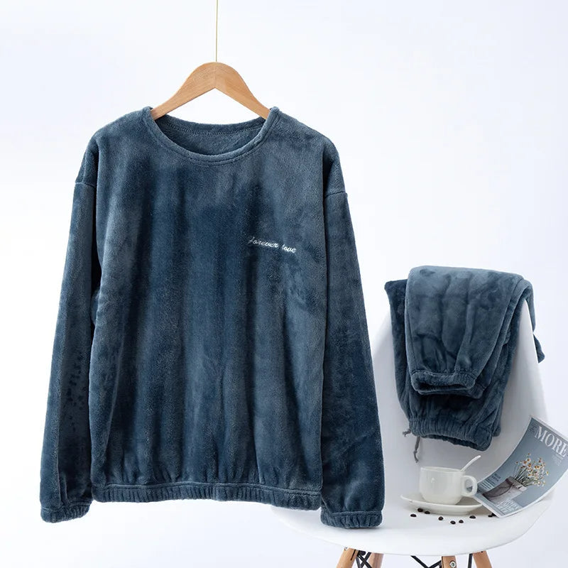 Warme Zachte Pyjama voor Mannen Winter Nachtkleding