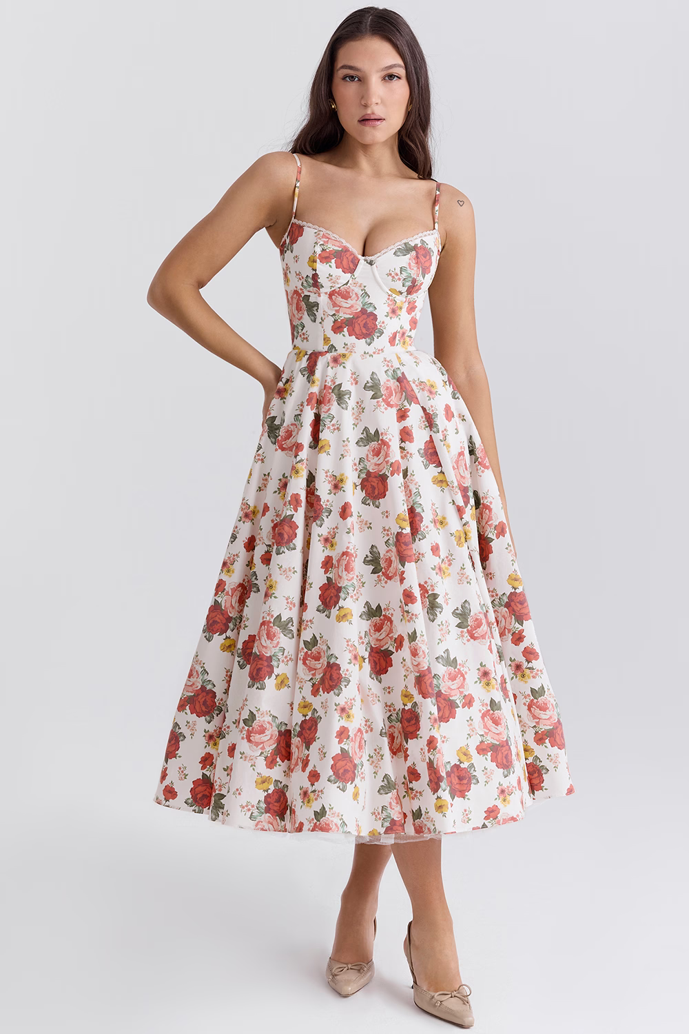 Midi Jurk met Tule Rok Elegante Vrouwelijke Stijl